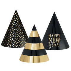 NYE Paper Party Hats, 6pk