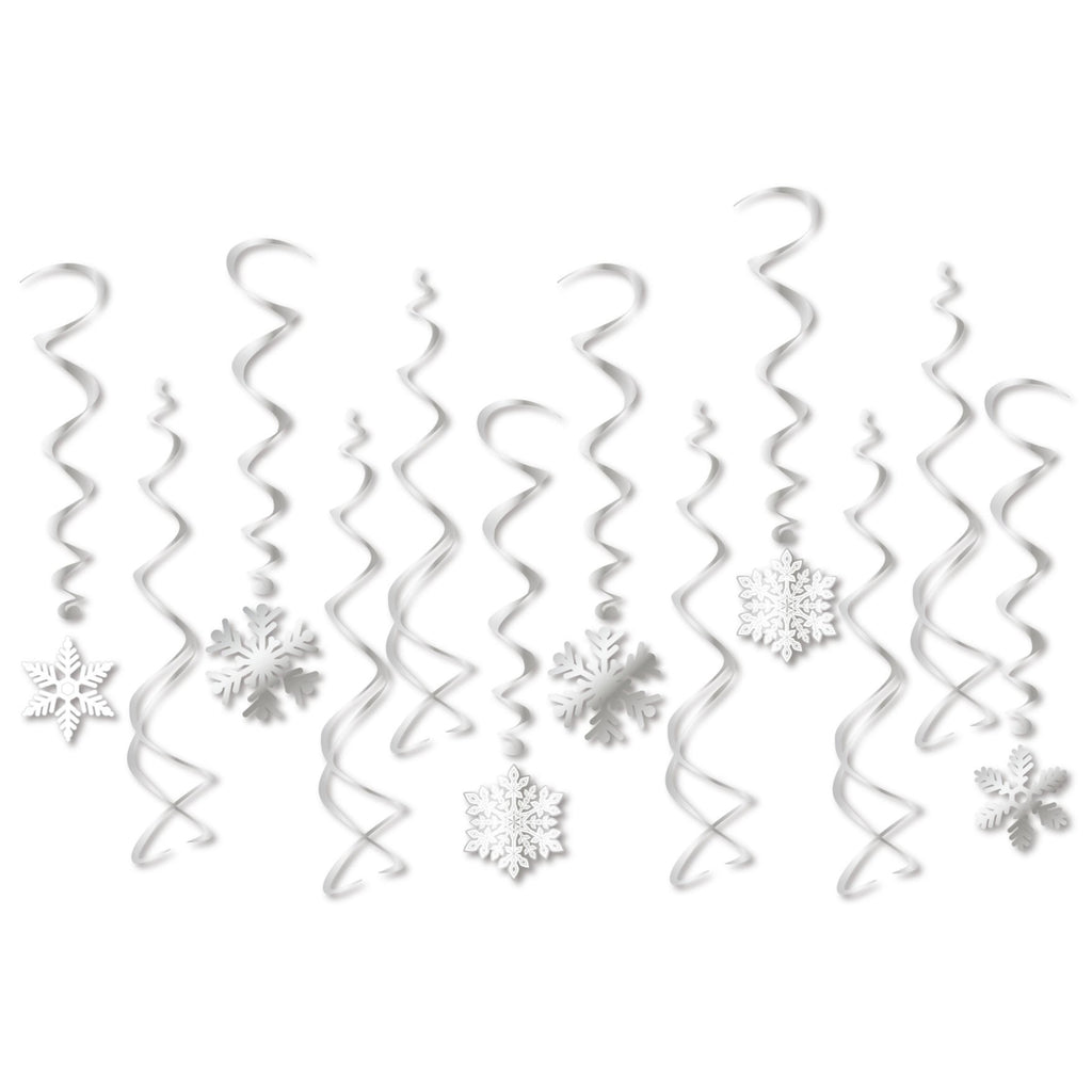 Snowflake Hanging Swirl Decorations, 12pk