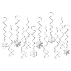 Snowflake Hanging Swirl Decorations, 12pk