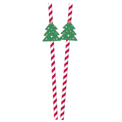 Christmas Tree Paper Straws, 6cnt