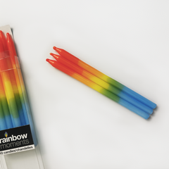 Rainbow Dip-Dyed Paraffin Party Candles (10-Pack)