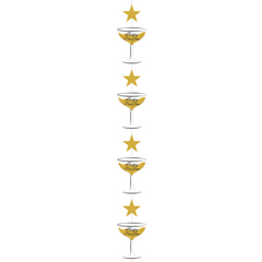 NYE Hanging Champagne Glass Decoration