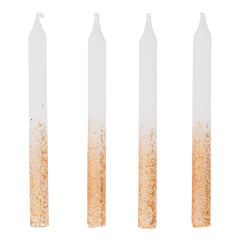 Gold Glitter Dipped Candles, 3.15 in, 12pk