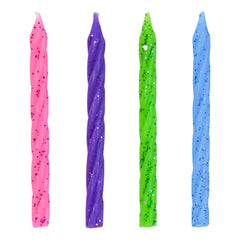 Multicolor Bright Glitter 3.15 in Spiral Candle (24-pack)
