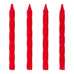 Red Glitter 3.15 inch spiral candle (24-pack)