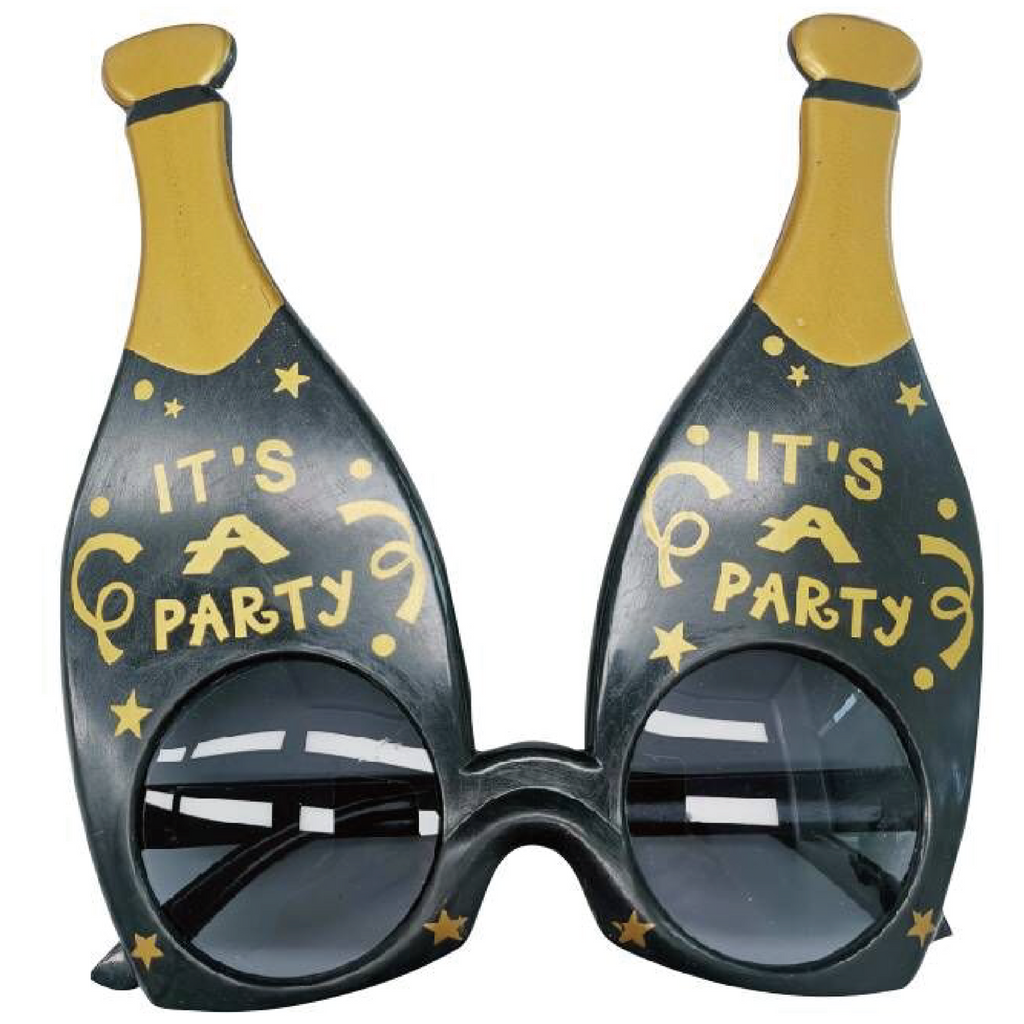 NYE Plastic Champagne Bottle Glasses