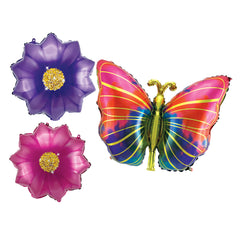 Flowers & Butterfly Balloon Bundle