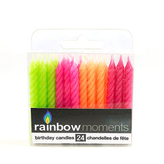 Spiral Paraffin Candles (24-pack) – Neon Colors