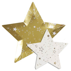 Gold Star Shaped Paper Plates (8-pack)