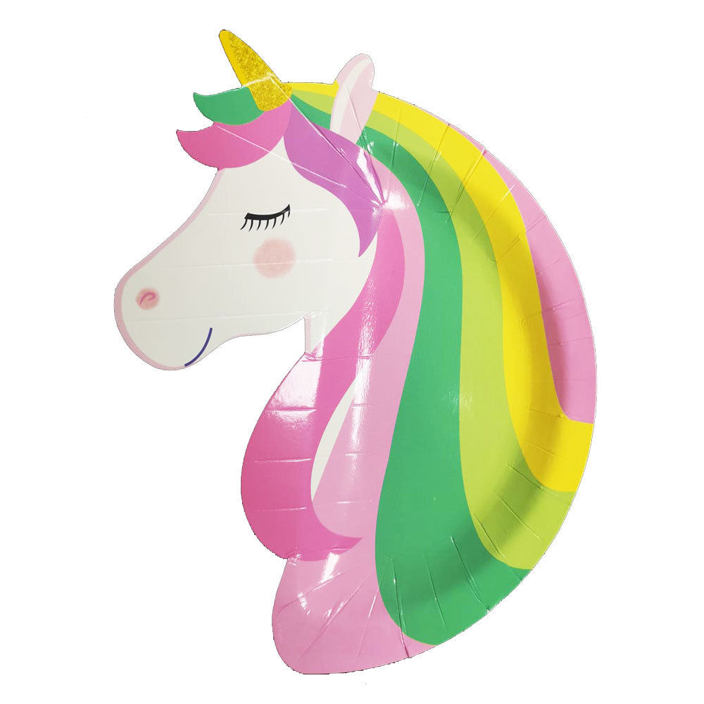 Unicorn Shaped Paper Plates (8-pack)