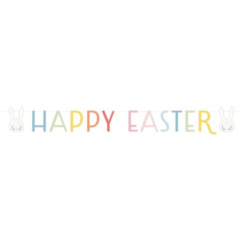 Floral Easter Bunny Letter Banner
