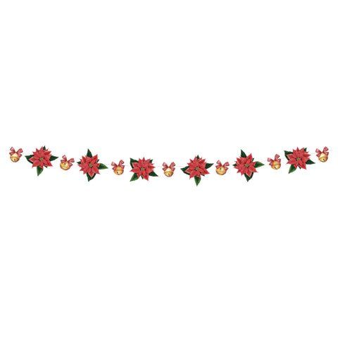 Christmas Poinsettia Bell Banner