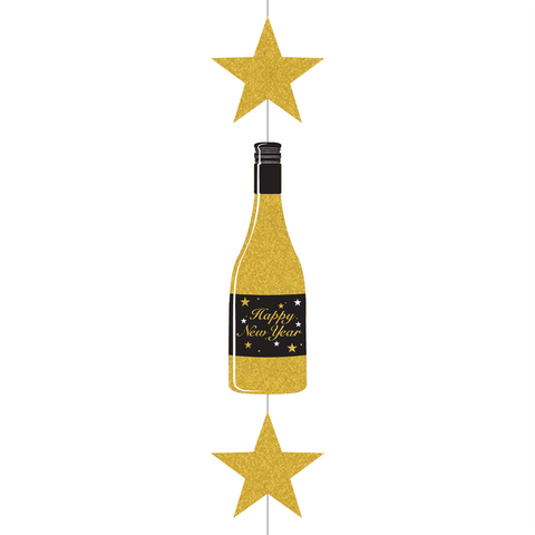 NYE Hanging Champagne Bottle Decoration
