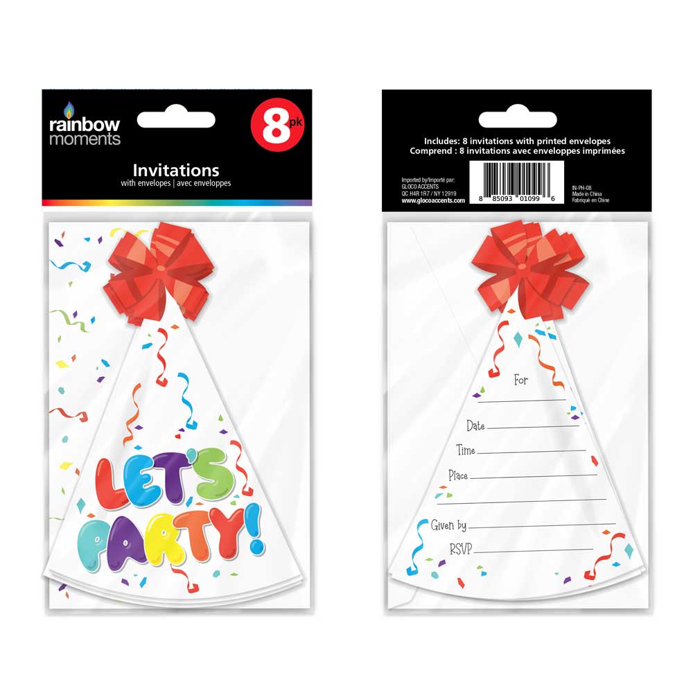 Party Hat Invitations (8-pk)