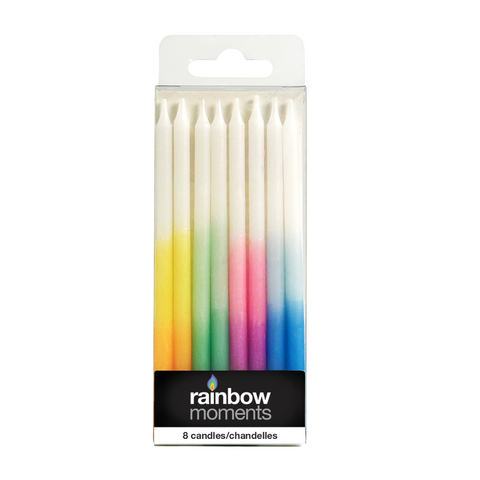 Pastel Dip-Dyed Paraffin Party Candles (8-Pack)