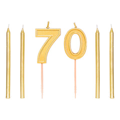 Gold Numbers and Candles Kit, 6cnt