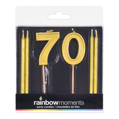 Gold Numbers and Candles Kit, 6cnt