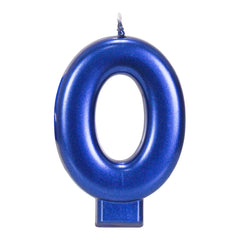Blue Metallic 3.25 inch Number Candles