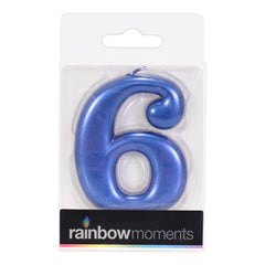 Blue Metallic 3.25 inch Number Candles