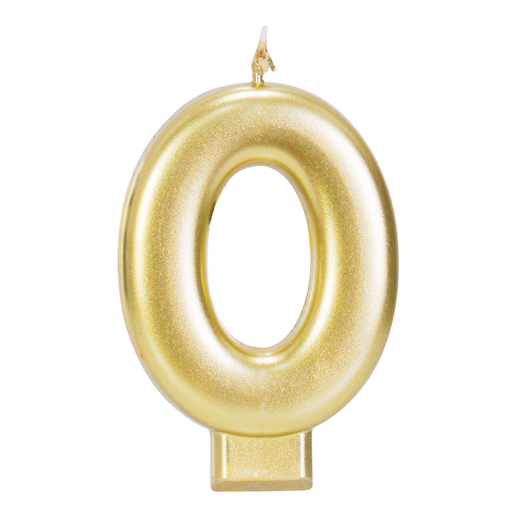 Gold Metallic 3.25 inch Number Candles