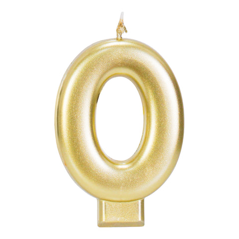 Gold Metallic 3.25 inch Number Candles