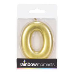 Gold Metallic 3.25 inch Number Candles