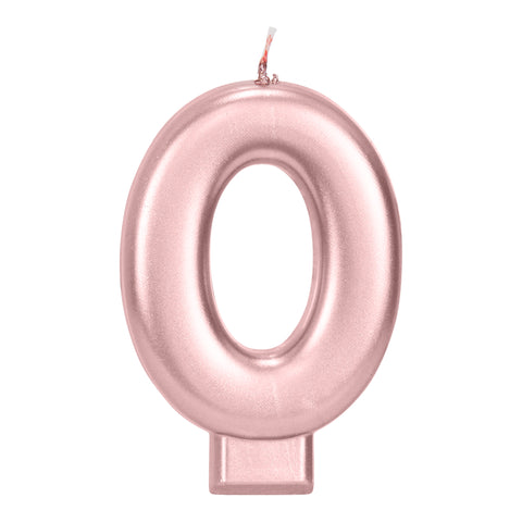 Rose Gold 3.25 inch Number Candles
