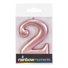 Rose Gold 3.25 inch Number Candles