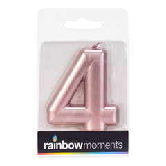 Rose Gold 3.25 inch Number Candles