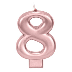 Rose Gold 3.25 inch Number Candles