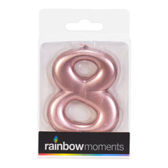 Rose Gold 3.25 inch Number Candles