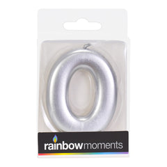 Silver 3.25 inch Number Candles