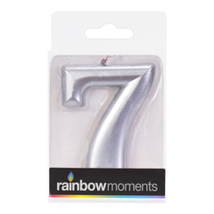 Silver 3.25 inch Number Candles