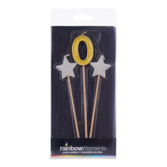 Star Number 6-inch Pick Candle Trio
