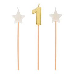 Star Number 6-inch Pick Candle Trio