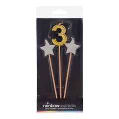 Star Number 6-inch Pick Candle Trio