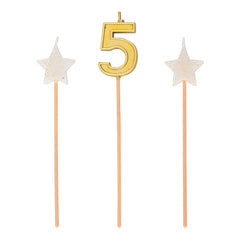 Star Number 6-inch Pick Candle Trio