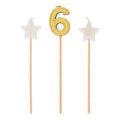 Star Number 6-inch Pick Candle Trio