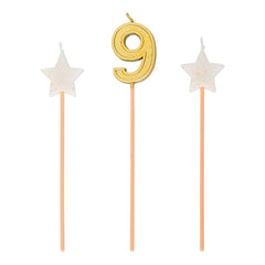 Star Number 6-inch Pick Candle Trio