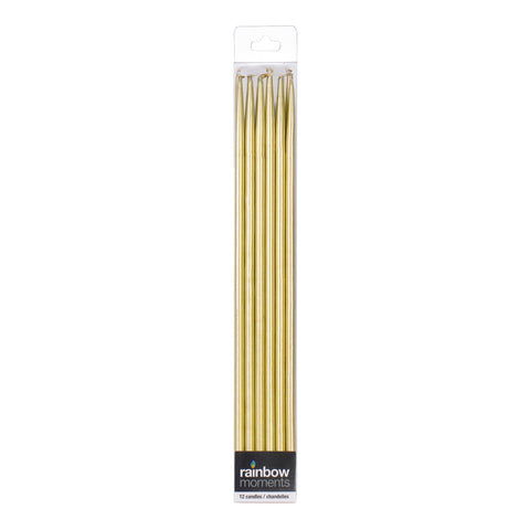 10-inch Gold Birthday Candles (12-pack)