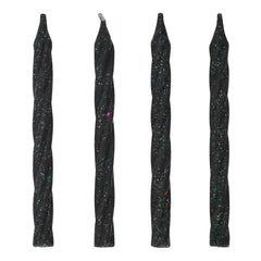 Black, Multicolor Glitter 3.15 inch spiral candle (24-pack)