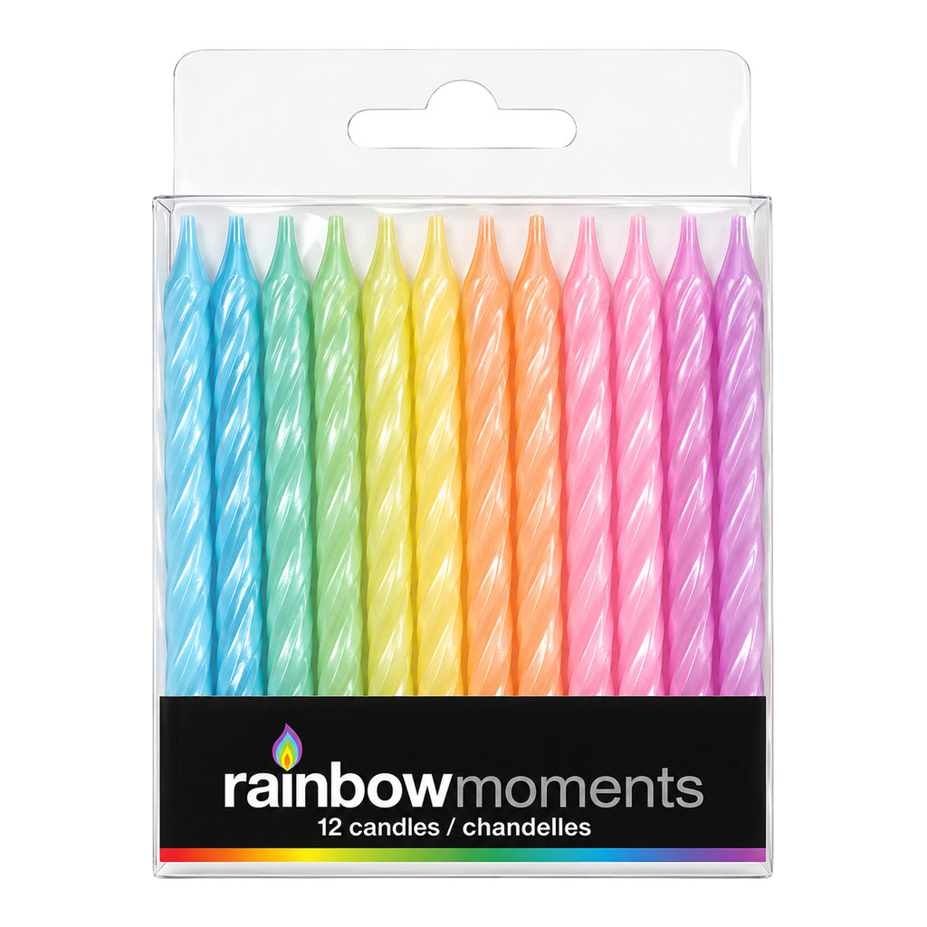 Pastel Pearl Spiral Candles (12-pack)