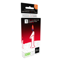 Red Colour Flame Number Candles -  #0-9