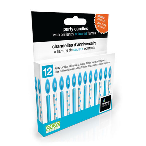 Aqua Dots Coloured Flame Birthday Candles (12-pack)