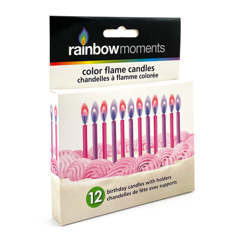 Girl's Colored Flame Birthday Candles (12 pack)