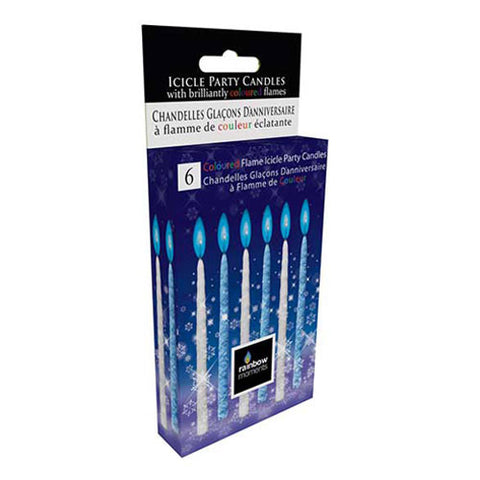 Coloured Flame Icicle Candles (6-pack)