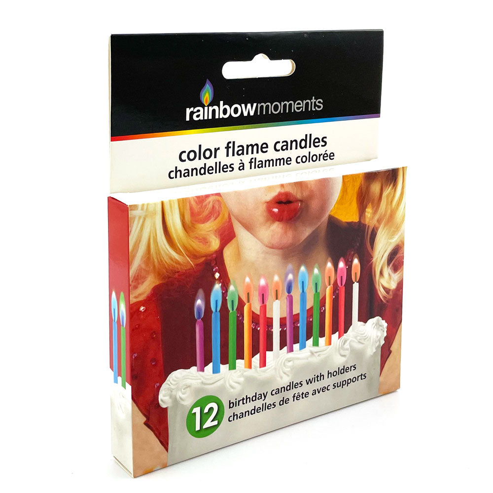 Coloured Flame Birthday Candles (12 Pack)