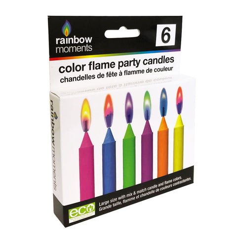 Mix & Match Colour Flame Birthday Candles (6-pack)