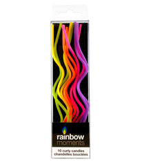 Curly Candles (10-pack) – Neon Colors