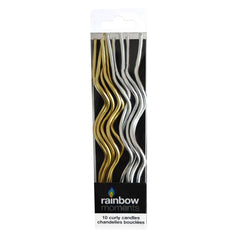 Curly Candles (10-pack) – Gold & Silver